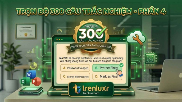 trắc nghiệm tin học văn phòng phần 4