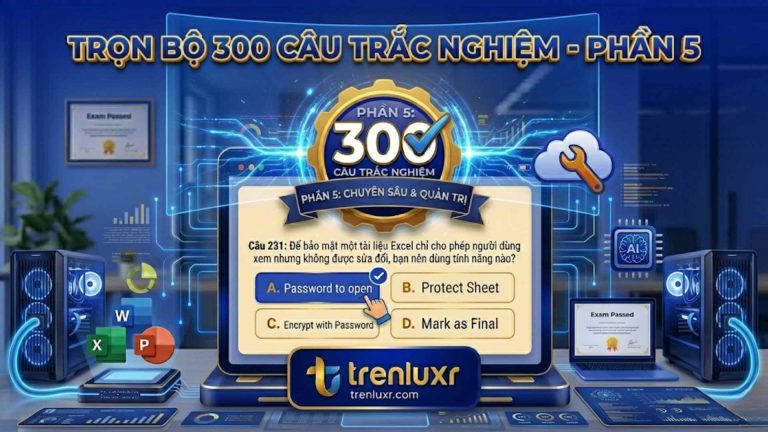 trắc nghiệm tin học văn phòng phần 5